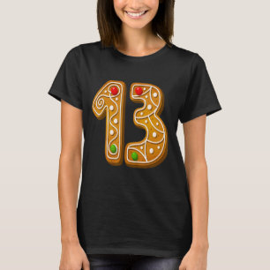 T-shirt 13 majuscule de Noël Cookie Alphabet Numéro