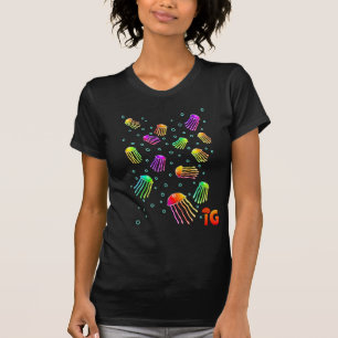 T-shirt 13 méduses vibrantes - femmes (noir)
