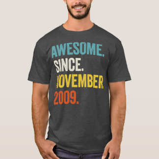 T-shirt 13 Years Old Awesome Since Novembre 2009 13th Birt