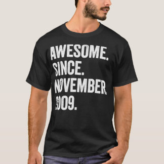T-shirt 13 Years Old Awesome Since Novembre 2009 13th Birt