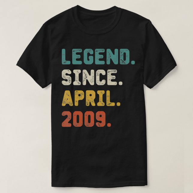 T-shirt 13 Years Old Toxits Legend Since Avril 2009 13th B (Design devant)