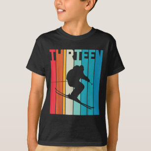 T-shirt 13e anniversaire Boy Retro Ski Lover Skier 13 ans 