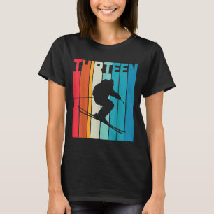 T-shirt 13e anniversaire Boy Retro Ski Lover Skier 13 ans 