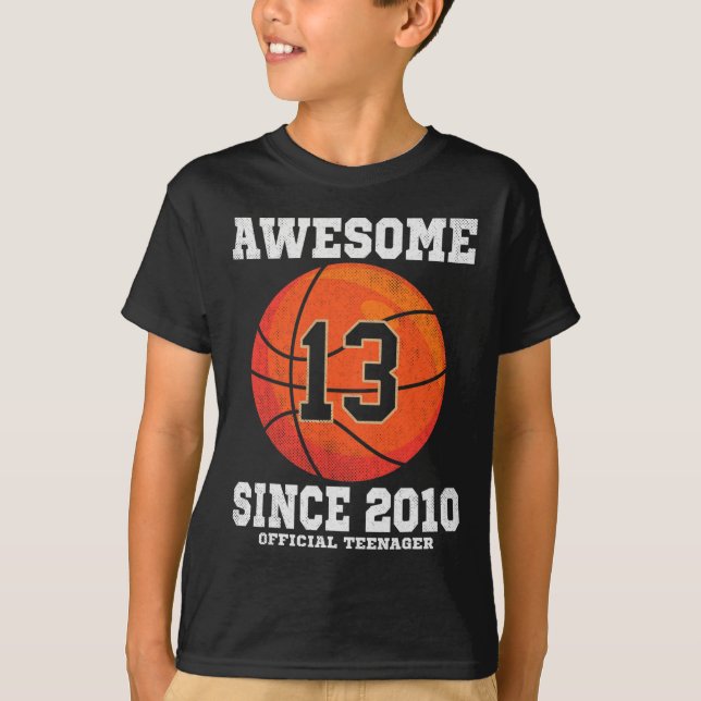 T-shirt 13e anniversaire de basket-ball Van officiel 13 an (Devant)