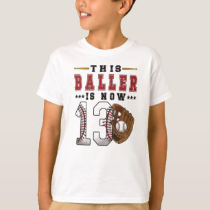 T-shirt 13e anniversaire Gift Joueur de baseball 13 ans Ga