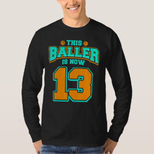 T-shirt 13e anniversaire pour garçons Basketball 13 ans En