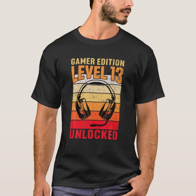 T-shirt 13E Anniversaire Video Gamer Edition Niveau 13 Dév (Devant)