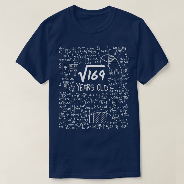 T-shirt 13e Birthday Square Root of 169 13 Years Old (1) (Design devant)