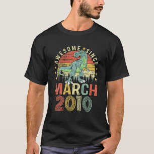 T-shirt 13Th Birthday Dinosaur Boys Awesome Since March 20