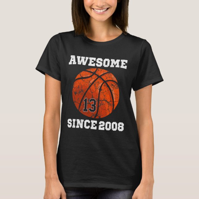 T-shirt 13th Birthday Sketll Lover Gift 13 Years Old Vinta (Devant)