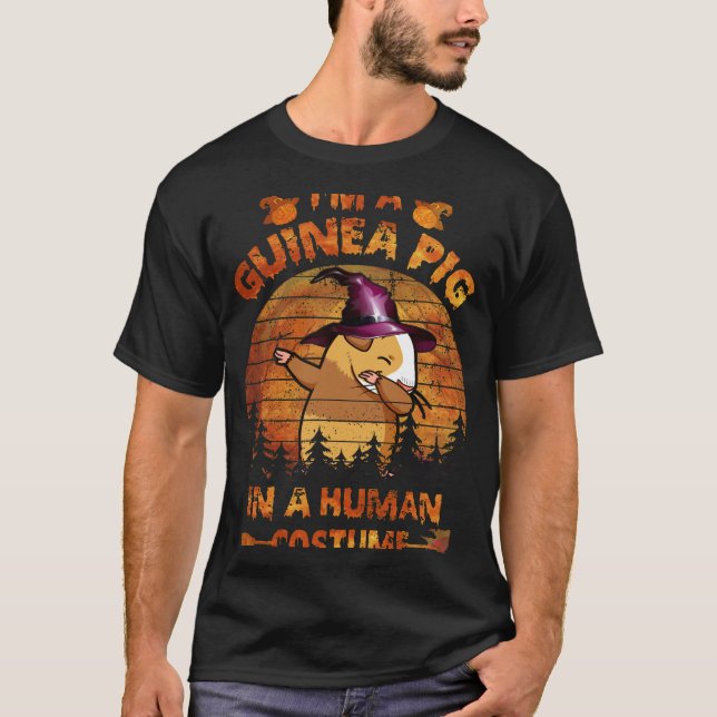 T-shirt 140 Costume Halloween Cochon De Guinée Pour Humain (Devant)