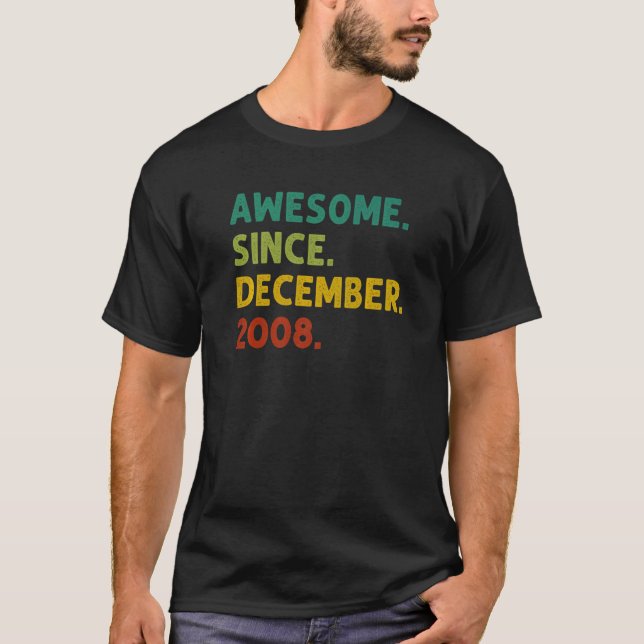 T-shirt 14 Ans Awesome Depuis Décembre 2008 14th Bir (Devant)