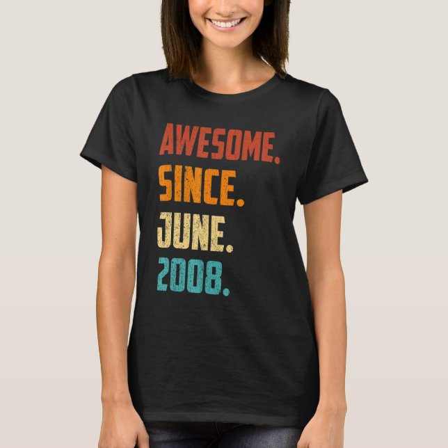 T-shirt 14 Ans Awesome Depuis Juin 2008 14e Anniversaire (Devant)