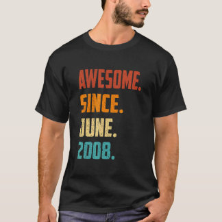 T-shirt 14 Ans Awesome Depuis Juin 2008 14e Anniversaire