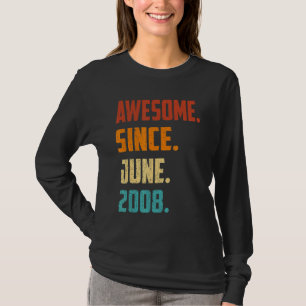 T-shirt 14 Ans Awesome Depuis Juin 2008 14e Anniversaire