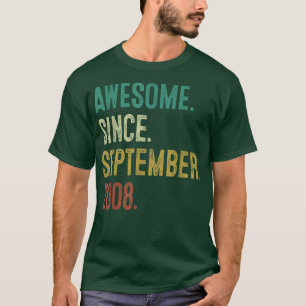 T-shirt 14 Ans Cadeau Awesome Depuis Septembre 2008 14t