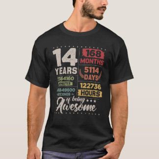 T-shirt 14 Ans D'Être Étonnant Retro Compte À Compte 14E B