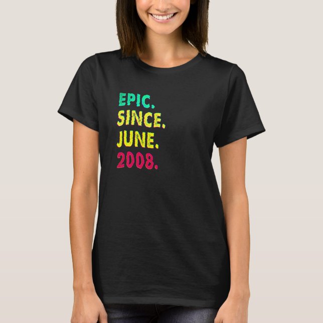 T-shirt 14 Ans Epic depuis Juin 2008 14ème Anniversaire Vi (Devant)