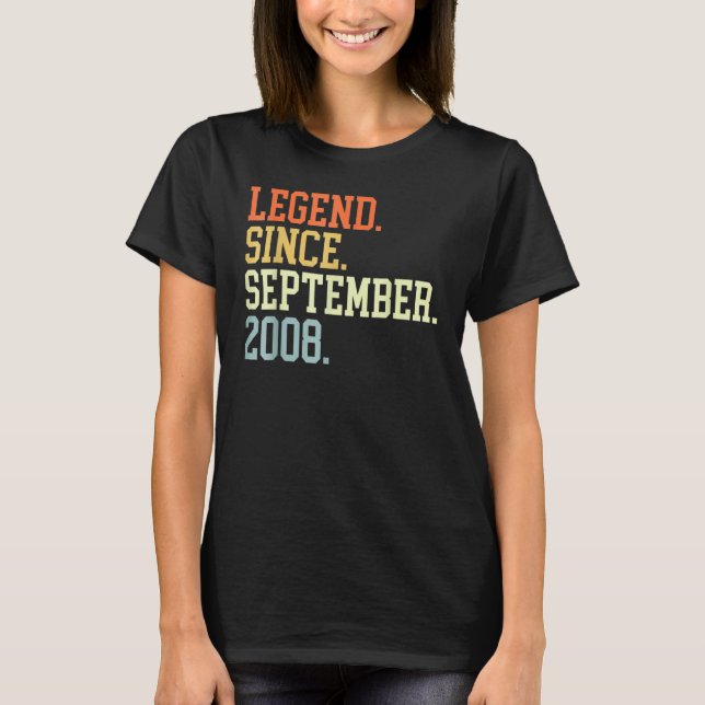 T-shirt 14 Ans Légende depuis Septembre 2008 14th Bir (Devant)