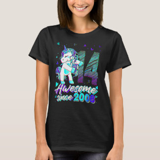 T-shirt 14 Ans Unicorne Flossing 14e Anniversaire Unico