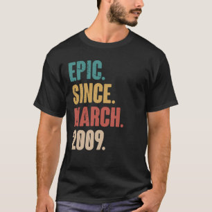 T-shirt 14 Ans Vintage 2009 Anniversaire 14ème Décoration
