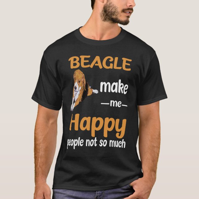 T-shirt 14 Beagles Me Rendre Heureux (Devant)