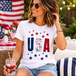 T-Shirt 14 juillet USA avec étoiles