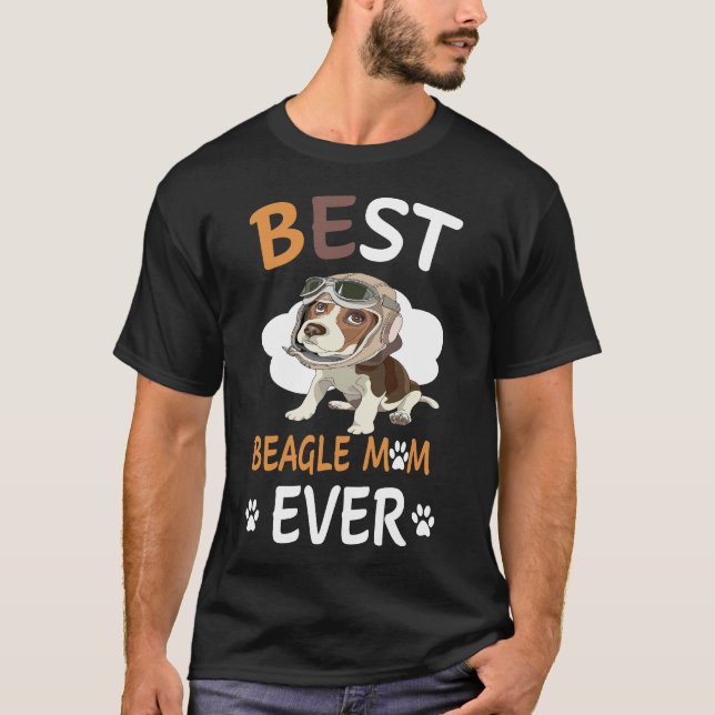 T-shirt 14 Meilleur Beagle Maman Jamais (Devant)