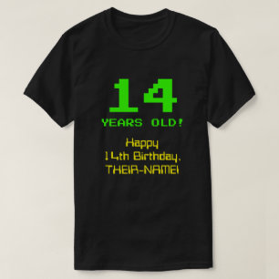 T-shirt 14e anniversaire : Amusant, 8 bits Look, Nerdy / G
