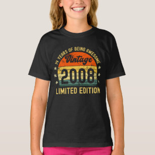 T-shirt 14e anniversaire cadeaux vintage 2008 édition limi