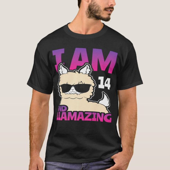 T-shirt 14e anniversaire Llama 14 ans Awesome depuis 2000 (Devant)