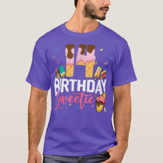 T-shirt 14e anniversaire mignon Crème glacée 14 ans Annive
