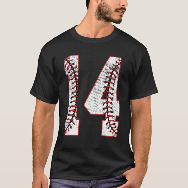T-shirt 14e fête d'anniversaire Quatorze 14 ans Baseball (Devant)