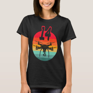 T-shirt 14ème Anniversaire I Rétro Télécommande Drones Ave