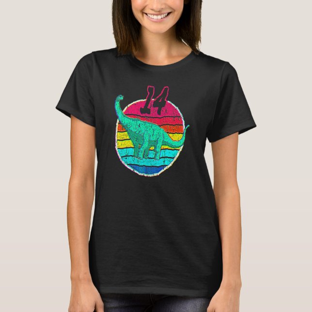 T-shirt 14th Birthday I Brachiosaurus Diplodocus I Family  (Devant)