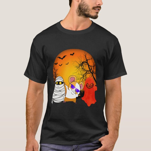 T-shirt 154 Citrouille d'Halloween de cochon de Guinée (Devant)