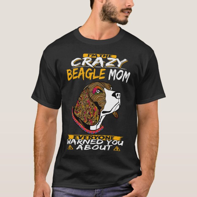 T-shirt 159 Je suis la mère Beagle folle (Devant)