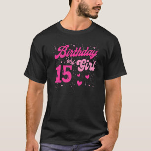 T-shirt 15 Anniversaire Fille Douce Quinze 15ème Couronne