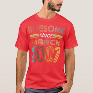 T-shirt 15 ans Awesome depuis mars 2007 15e anniversaire