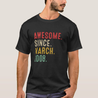 T-shirt 15 Ans Awesome Depuis Mars 2008 15 Ans