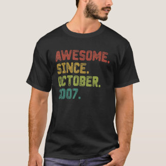 T-shirt 15 Ans Awesome depuis Octobre 2007 15e Naissance