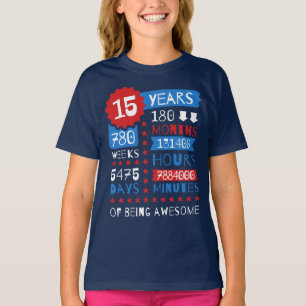 T-shirt 15 ans d'être impressionnant - 15ème pièce en t de