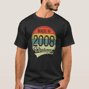 T-shirt 15 Ans Vintage 2008 Fabriqué En 2008 15ème Naissan