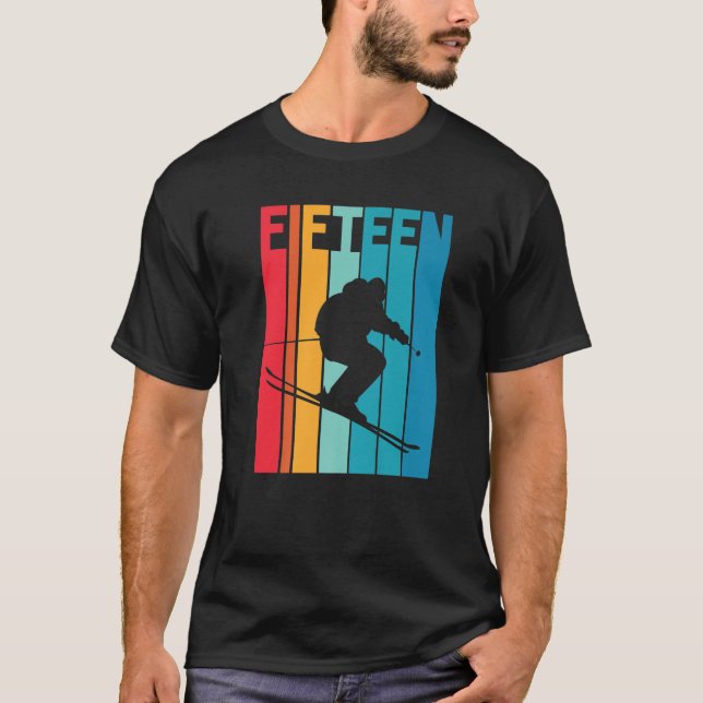 T-shirt 15E Anniversaire Boy Retro Ski Lover 15 Ans O (Devant)