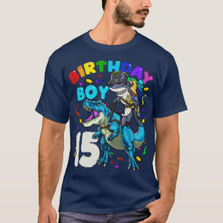 T-shirt 15e anniversaire T Rex Birthday Boy