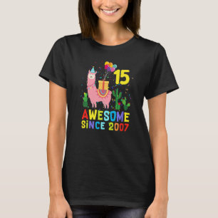 T-shirt 15e Birthday Llamazing Awesome Since 2007