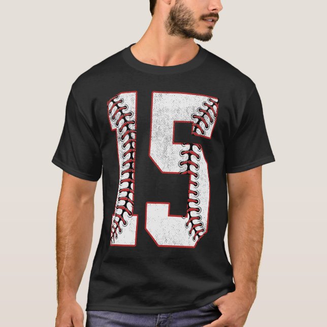 T-shirt 15e fête d'anniversaire Quinze 15 ans de baseball  (Devant)