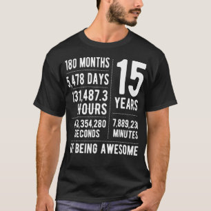 T-shirt 15ème anniversaire Idée pour garçons filles drôle 