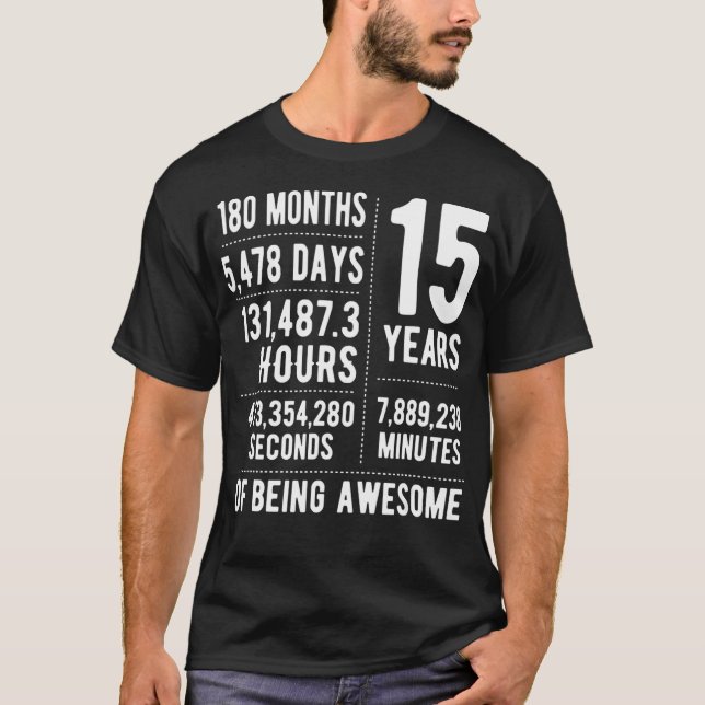 T-shirt 15ème anniversaire Idée pour garçons filles drôle  (Devant)