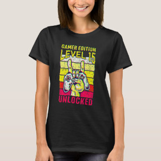 T-shirt 15th Birthday Video Gamer Edition Level 15 Unlocke